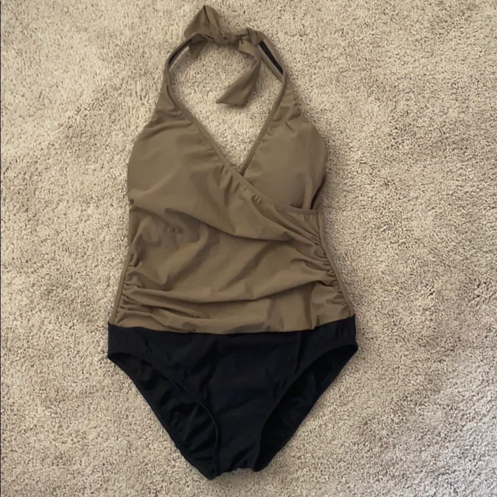Venus Swim Bathing Suit One Piece Brown Black